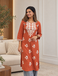 Floral Chikankari Straight Kurta