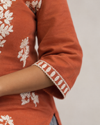 Floral Chikankari Straight Kurta